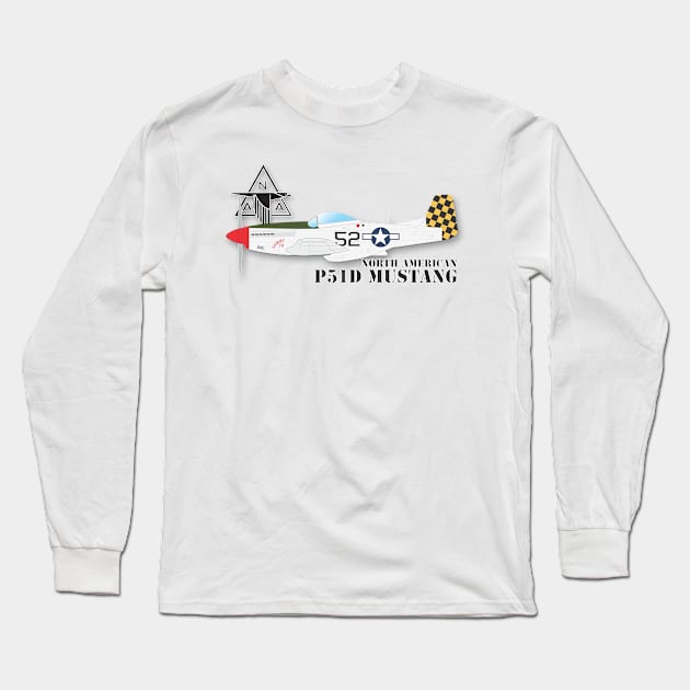 P51D Mustang Long Sleeve T-Shirt by GregThompson